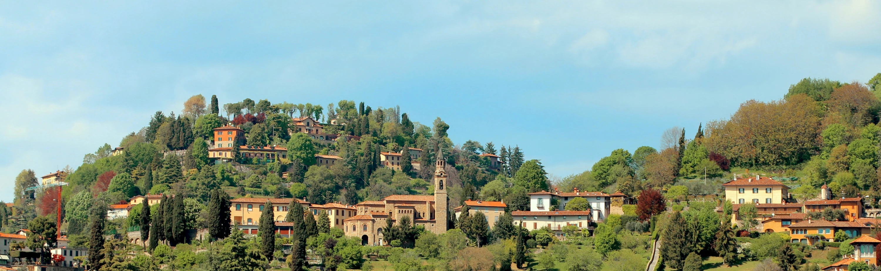 Bergamo Lombardy landscape visible from airport car rental route to city center